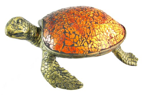 Cute Mosaic Amber Glass Sea Turtle Accent Lamp | Best Outdoor Lighting ...